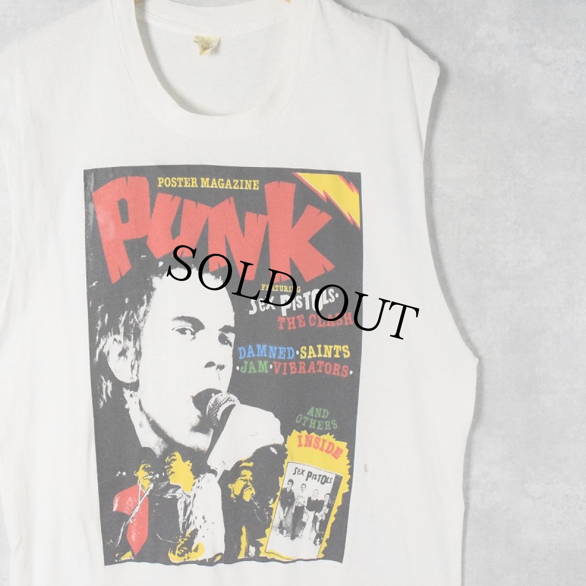 画像1: 80's Sex Pistols USA製 "Poster Magazine PUNK" カットオフスリーブ パンクロックバンドTシャツ XL (1)