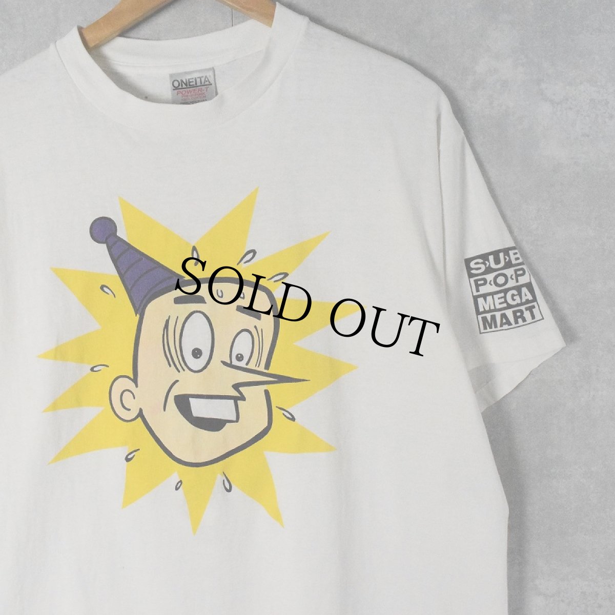 画像1: 90s SUB POP PUNKY USA製 "L7" サイン入り レコード・レーベル キャラクタープリントTシャツ XL (1)