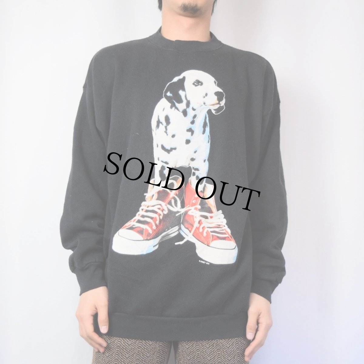 画像2: 90's Disney 101 DALMATIANS ダルメシアンプリントスウェット BLACK ONE SIZE (2)