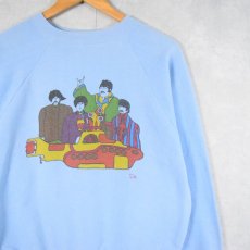 画像1: 〜80's THE BEATLES "Yellow Submarine" ロックバンド アニメプリントラグランスウェット (1)