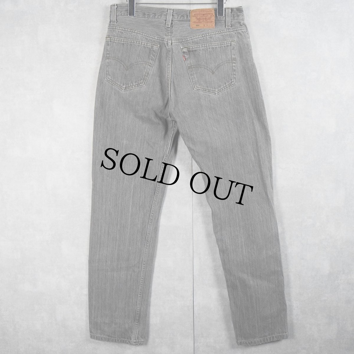 画像2: 90's Levi's 501 USA製 先染めブラック ストライプデニムパンツ W33 (2)