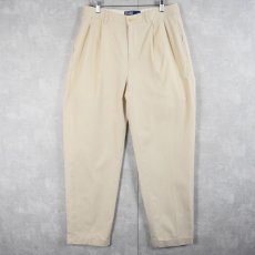 画像1: POLO Ralph Lauren "HAMMOND PANT" ツータックコットンスラックス W33 (1)