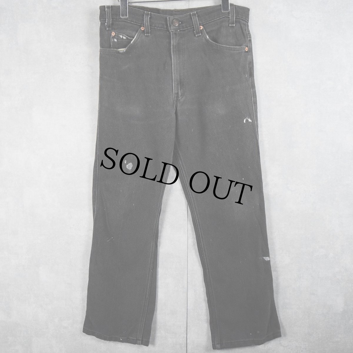 画像1: 90's Levi's 517 USA製 先染めブラック ブーツカット ストレッチデニムパンツ W32 (1)