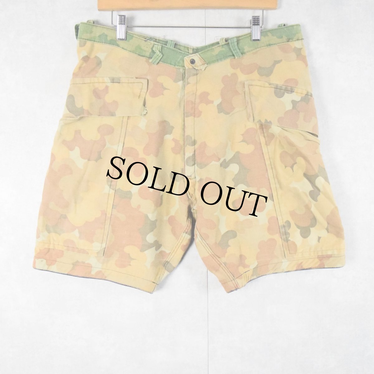 画像2: 60's KAMO ミッチェルパターン カットオフ リバーシブルカーゴショーツ W35 (2)
