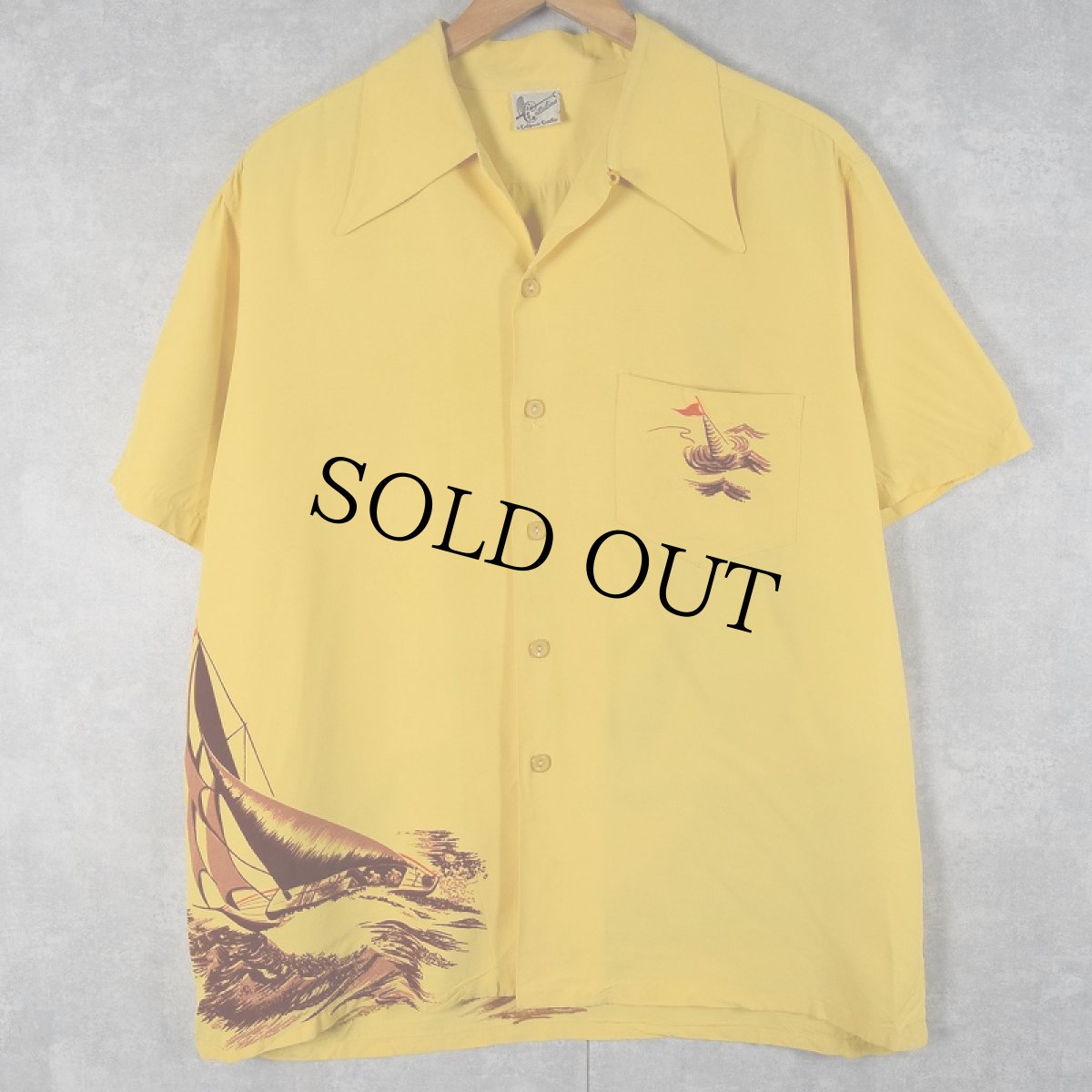 画像2: 40's Catalina バックパネルパターン ハワイアンシャツ (2)