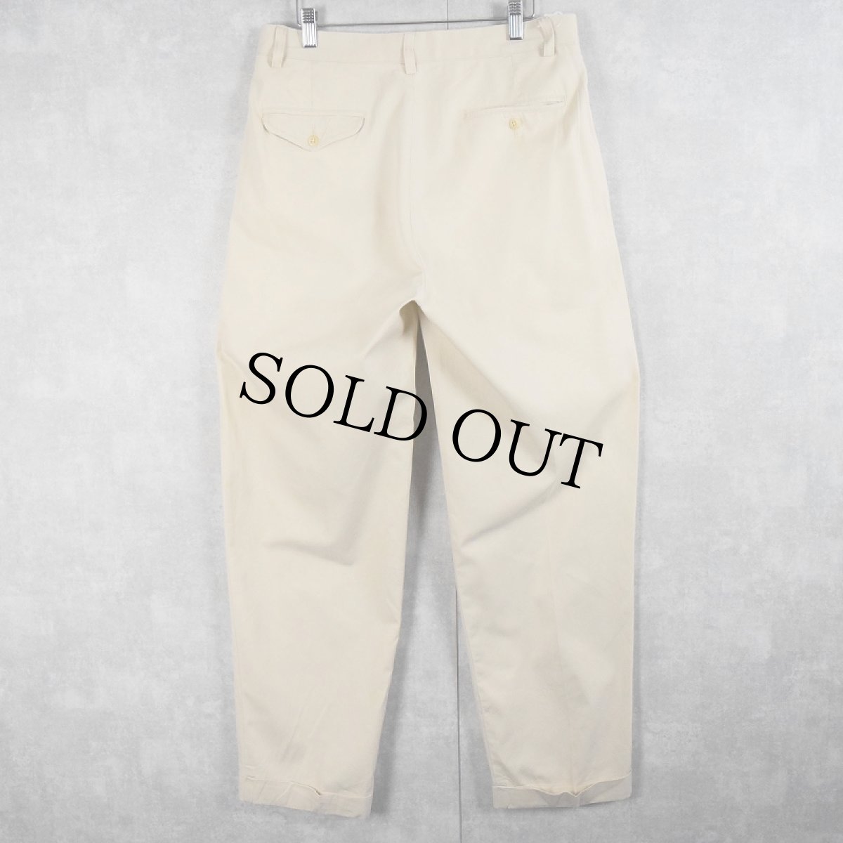 画像2: POLO Ralph Lauren "HAMMOND PANT" ツータックコットンスラックス W33 (2)
