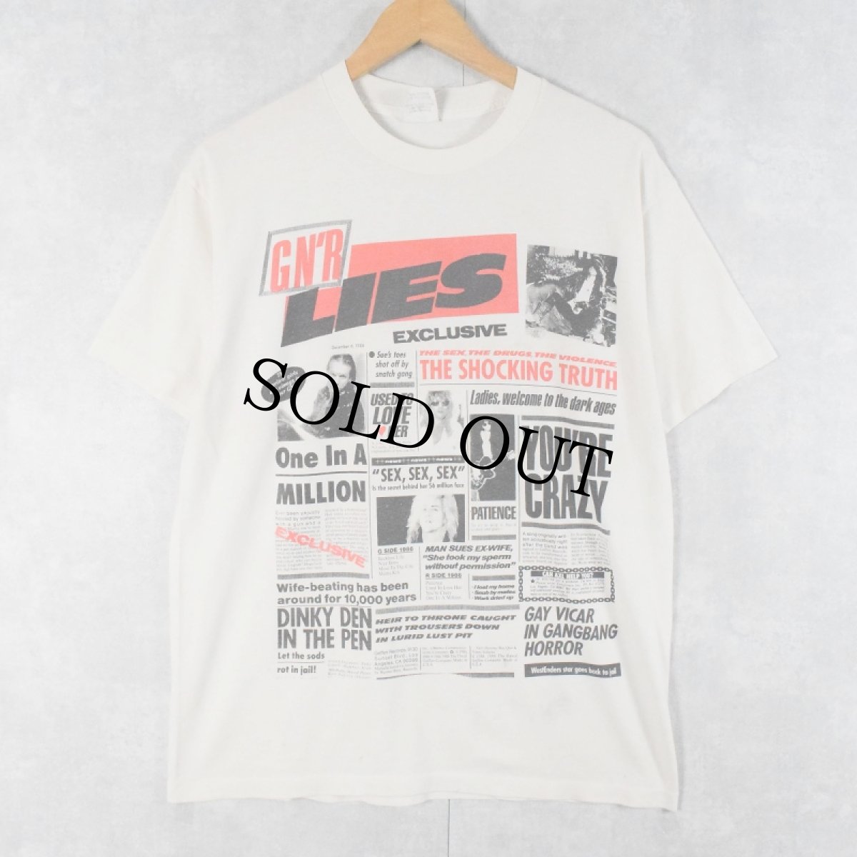 画像1: 1988 GUNS N' ROSES USA製 "GN'R Lies" ロックバンドアルバムTシャツ XL (1)