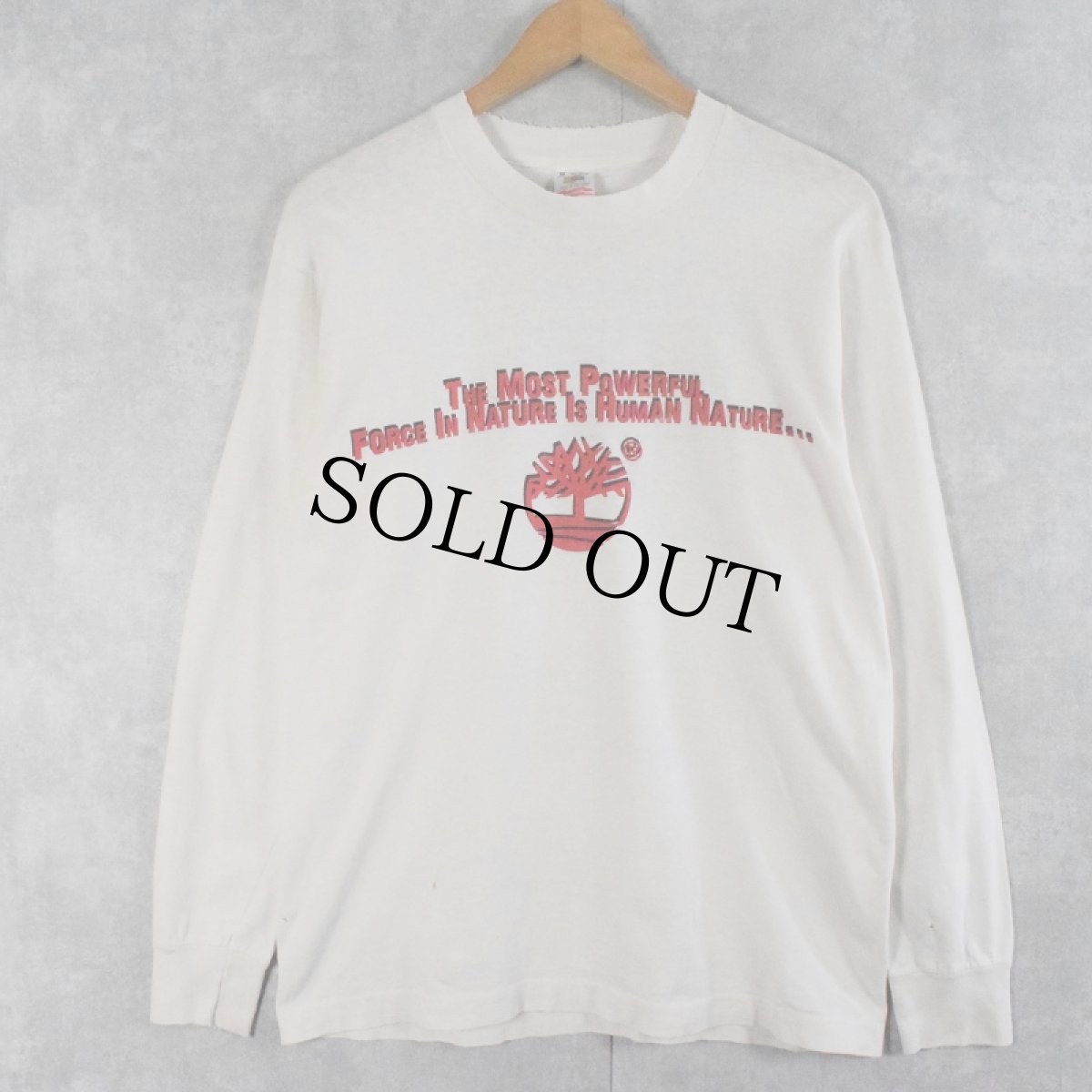 画像2: 90's Timberland USA製 "THE MOST POWERFUL..." プリントロンT M (2)