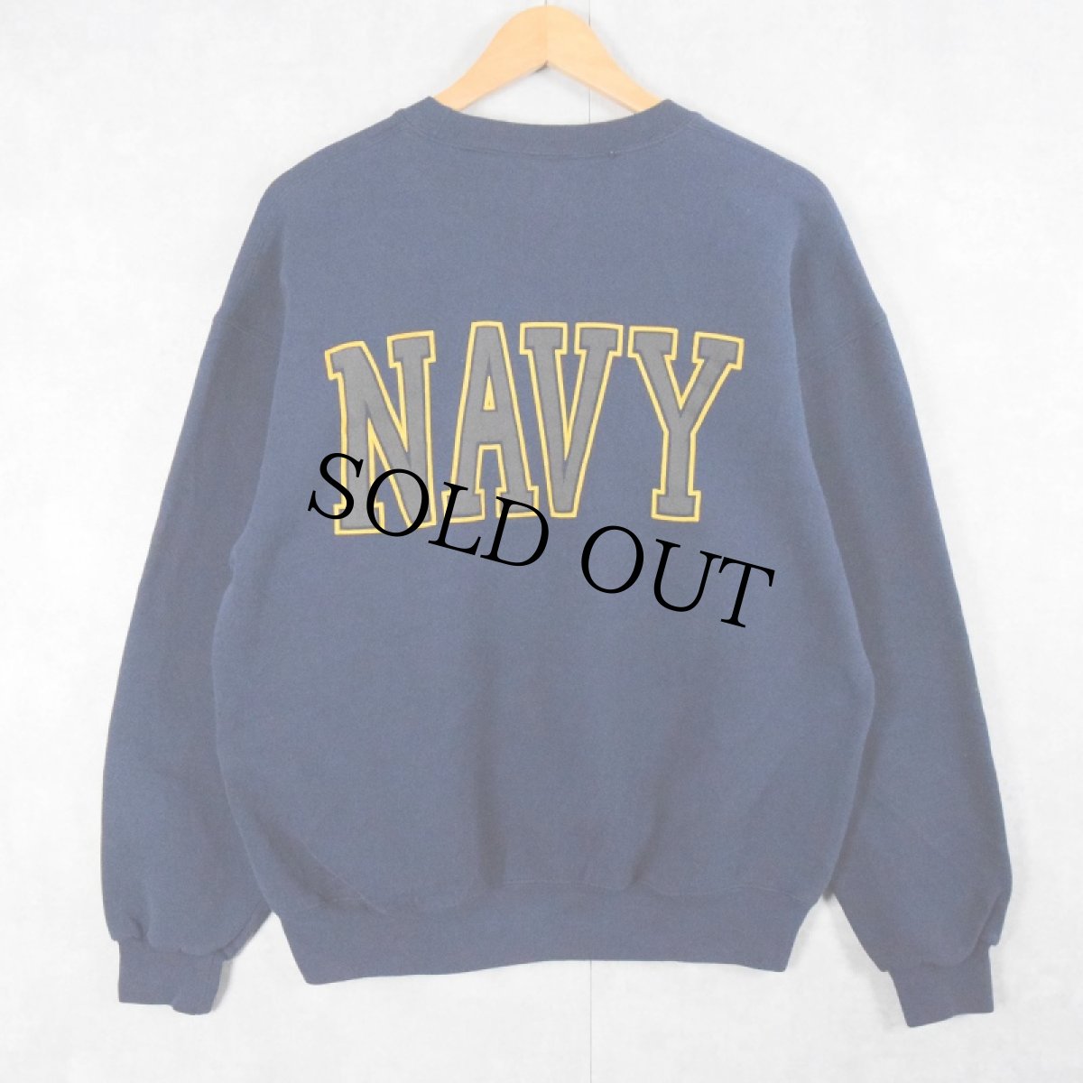 画像2: 90's SOFFE USA製 "U.S.NAVY" リフレクタープリントスウェット NAVY XL (2)