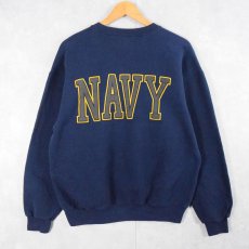 画像2: 90's SOFFE USA製 "U.S.NAVY" リフレクタープリントスウェット NAVY XL (2)