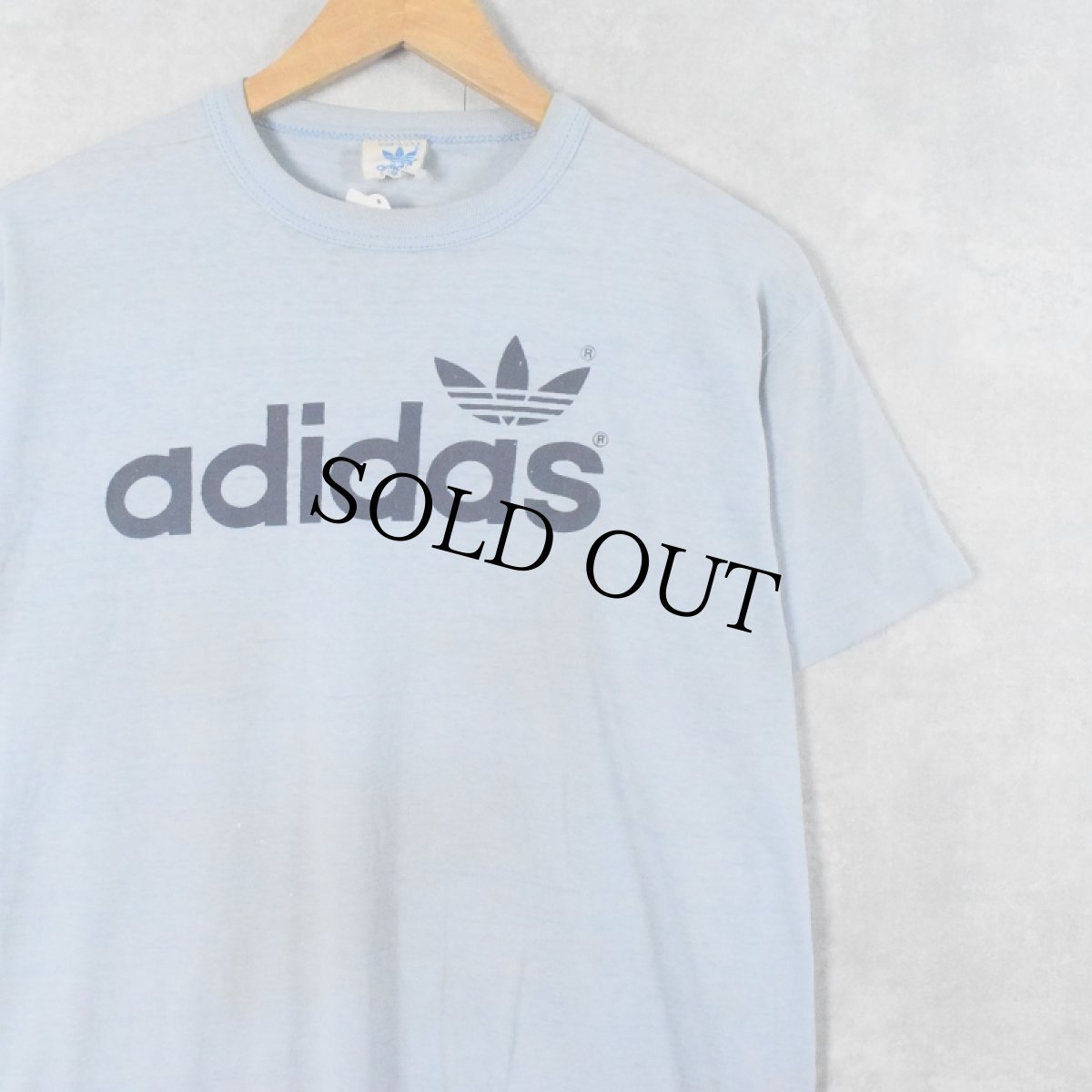 画像1: 80's adidas USA製 ロゴプリントTシャツ L (1)