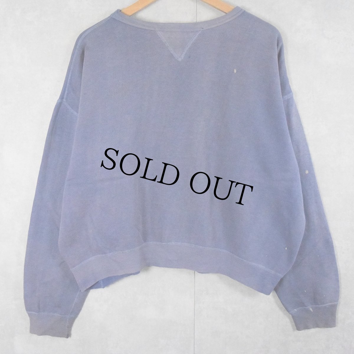 画像2: 40〜50's 両V はめ込みガゼット 無地スウェット (2)