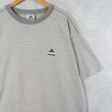 画像1: 90's adidas EQUIPMENT ボーダー柄 ロゴ刺繍Tシャツ XXL (1)