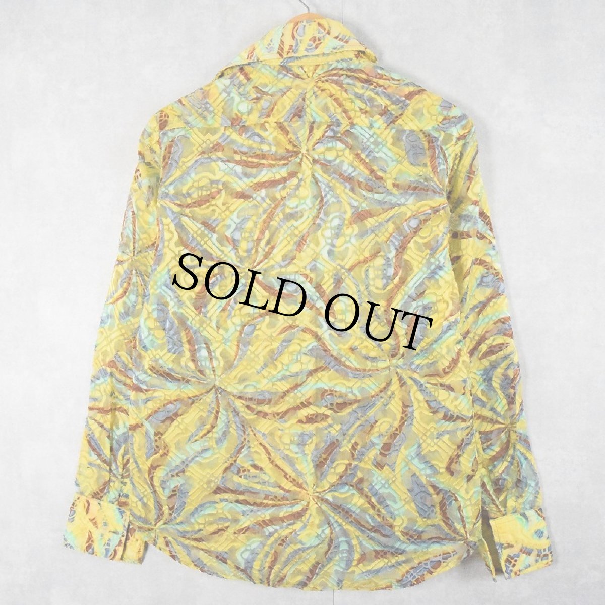 画像2: 〜70's ALVON'S 総柄 シースルーシャツ (2)