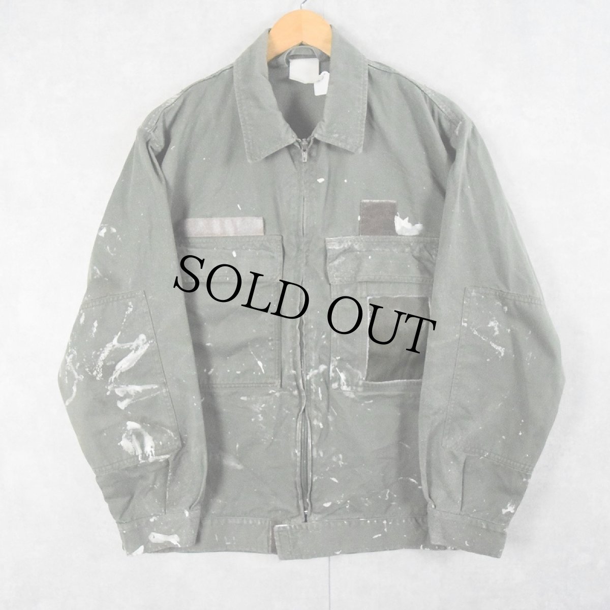 画像2: 80's FRENCH ARMY HBT ダブルニー メカニックカバーオール リメイクSETUP (2)