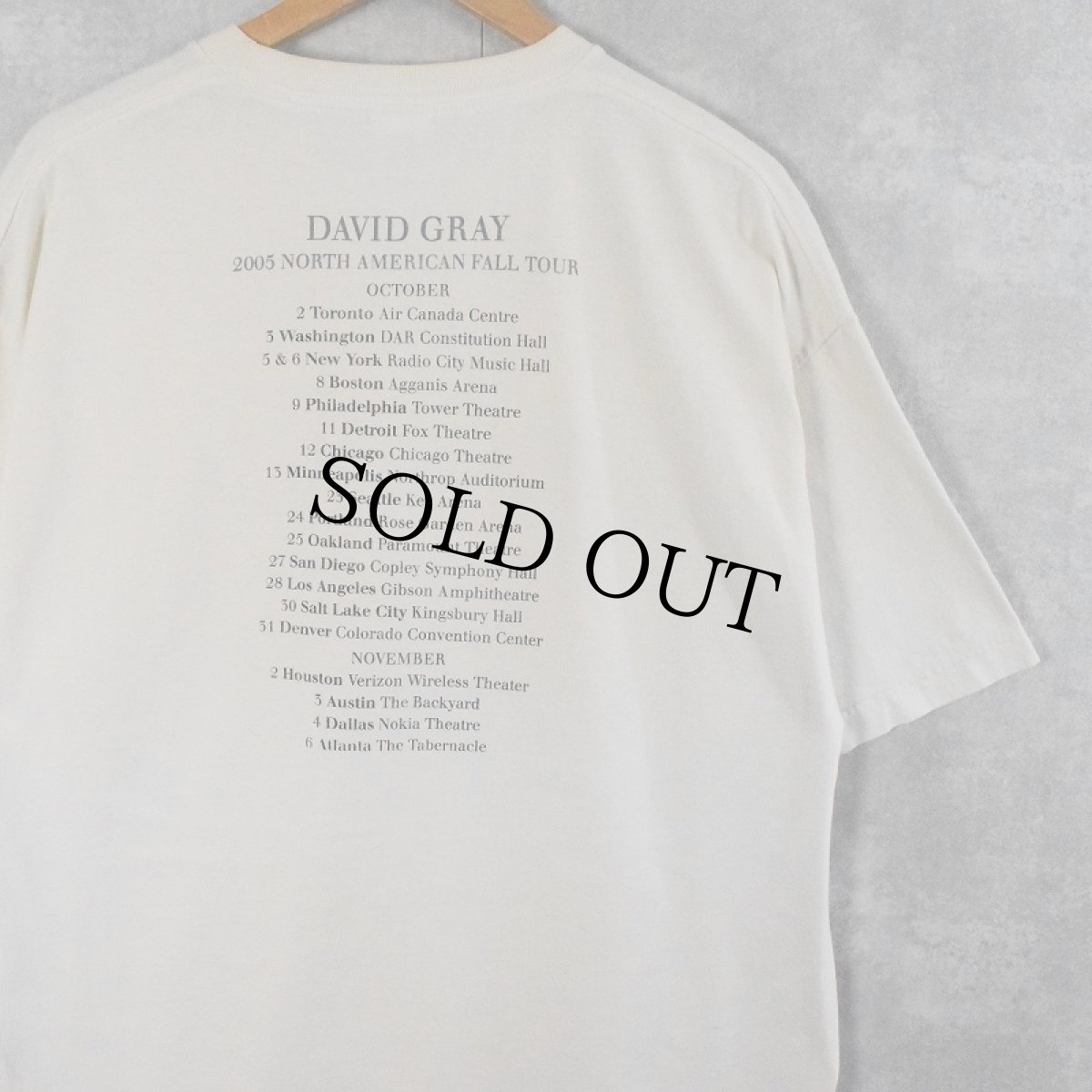 画像2: 2000's David Gray "LIFE IN SLOW MOTION" シンガーソングライター ツアーTシャツ XL (2)