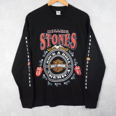 画像1: 90's ROLLING STONES × Harley-Davidson USA製 ロックバンドプリントロンT L (1)