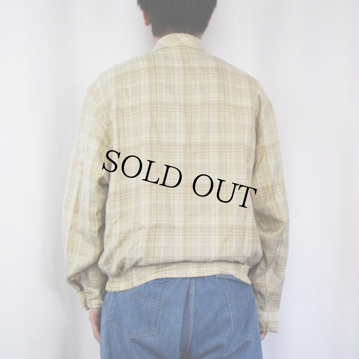 画像3: 90's Yves Saint Laurent pour homme ロゴ刺繍 チェック柄 スイングトップ (3)