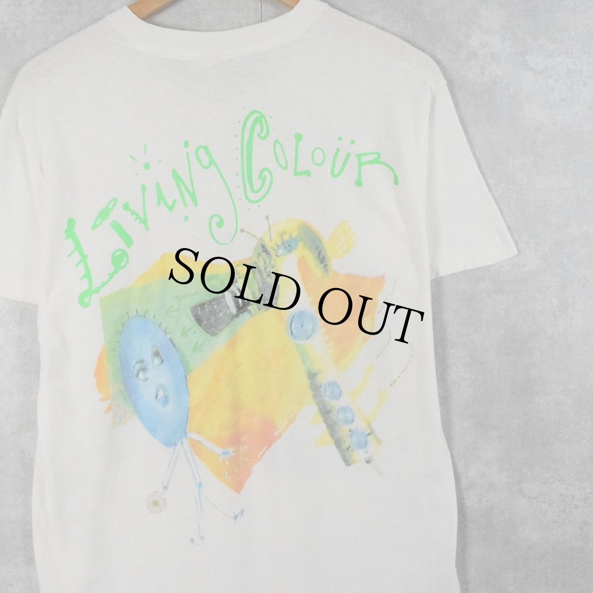 画像2: 80's Living Colour USA製 ハードロック・バンドTシャツ L (2)