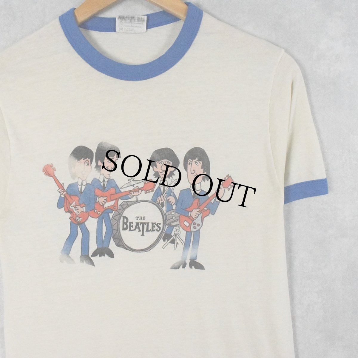 画像1: 80's THE BEATLES USA製 ロックバンド リンガーTシャツ M (1)