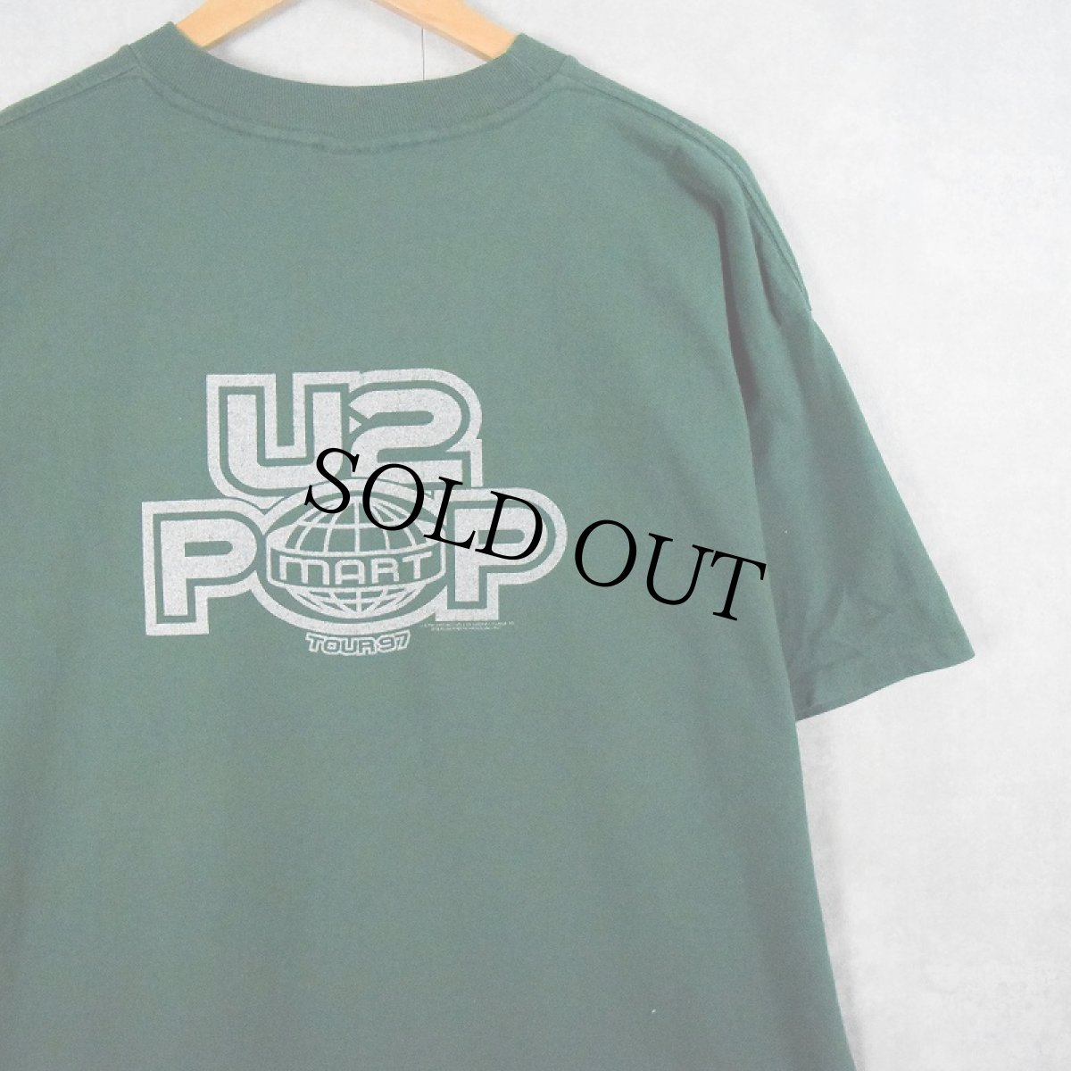 画像2: U2 "POP" ロックバンド アルバムプリントTシャツ XL (2)