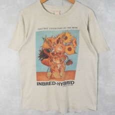 画像1: 90's RON ENGLISH "Vincent Van Gogh Sunflowers × Jeff Koons Rabbit" アートプリントTシャツ  (1)