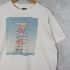 画像1: 90's Richard Stine "The Joy of Top Dog" アートプリントTシャツ L (1)