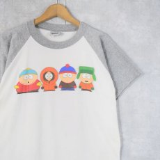 画像1: 90's SOUTH PARK USA製 カットオフ キャラクタープリントラグランTシャツ XL (1)