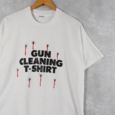 画像1: 90's "GUN CLEANING T-SHIRT" シュールプリントTシャツ  (1)