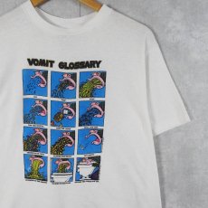 画像1: 80's PETER BAGGE USA製 "VOMIT GLOSSARY" コミックプリント アートTシャツ L (1)