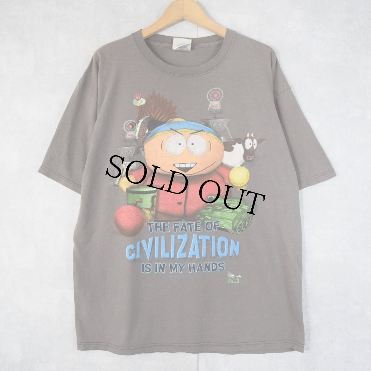 画像1: 90's SOUTH PARK "THE FATE OF CIVILIZATION IS IN MY HANDS" キャラクタープリントTシャツ XL (1)