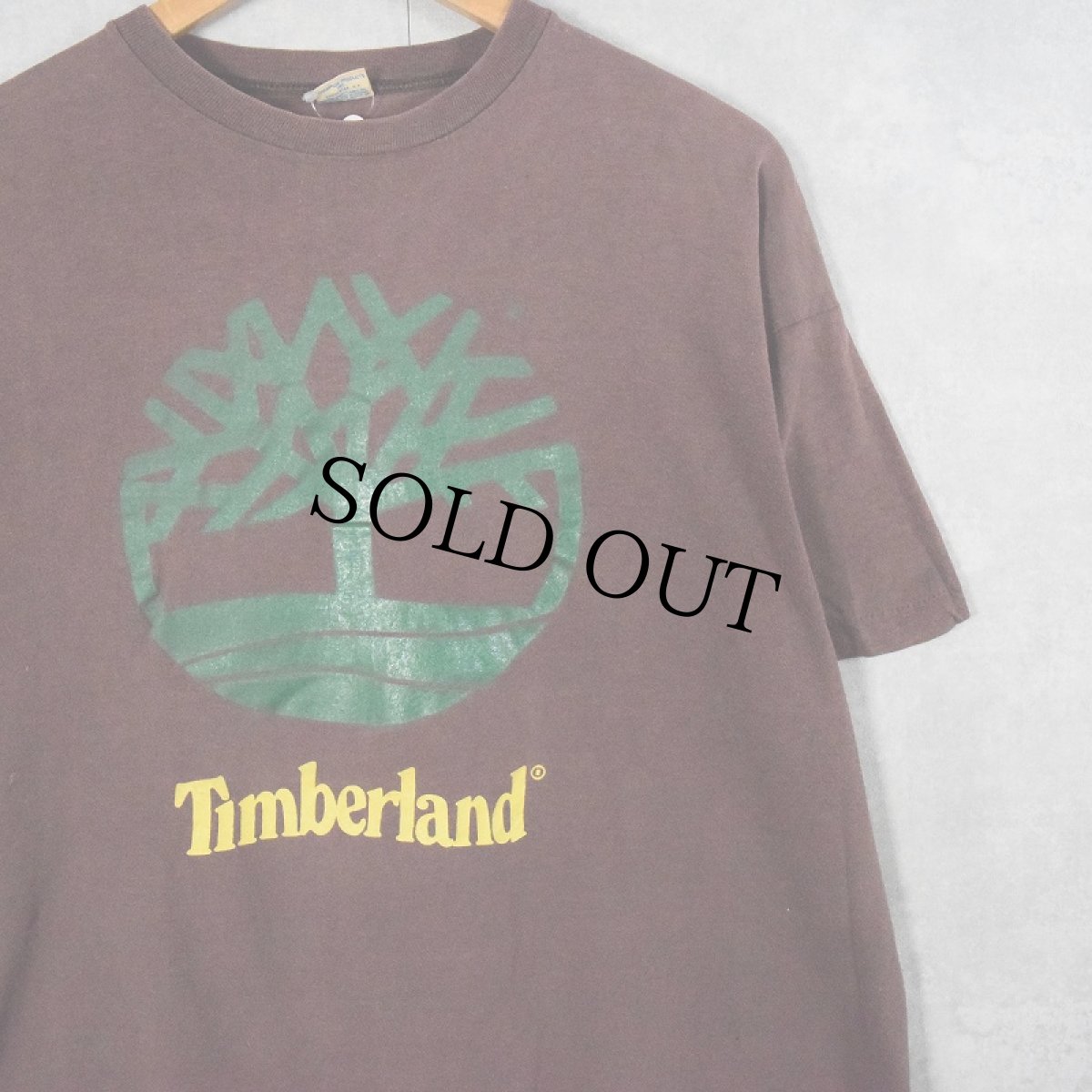 画像1: 70〜80's Champion USA製 バータグ "Timberland" ロゴプリントTシャツ XL (1)