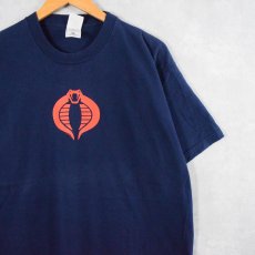 画像1: 2000's G.I.Joe "Cobra Commander" キャラクタープリントTシャツ NAVY XL (1)