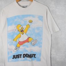 画像1: 【SALE】 90's THE SIMPSONS USA製 "JUST DONUT." キャラクターパロディプリントTシャツ M (1)