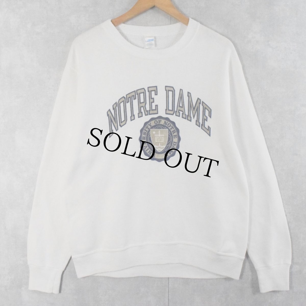 画像1: 【SALE】 80's Champion バータグ USA製 "NOTRE DAME" プリントスウェット L (1)