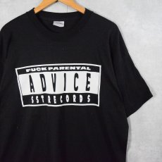 画像1: 【SALE】 SST RECORDS "FUCK PARENTAL ADVICE" パロディプリント レコードレーベルTシャツ XL (1)