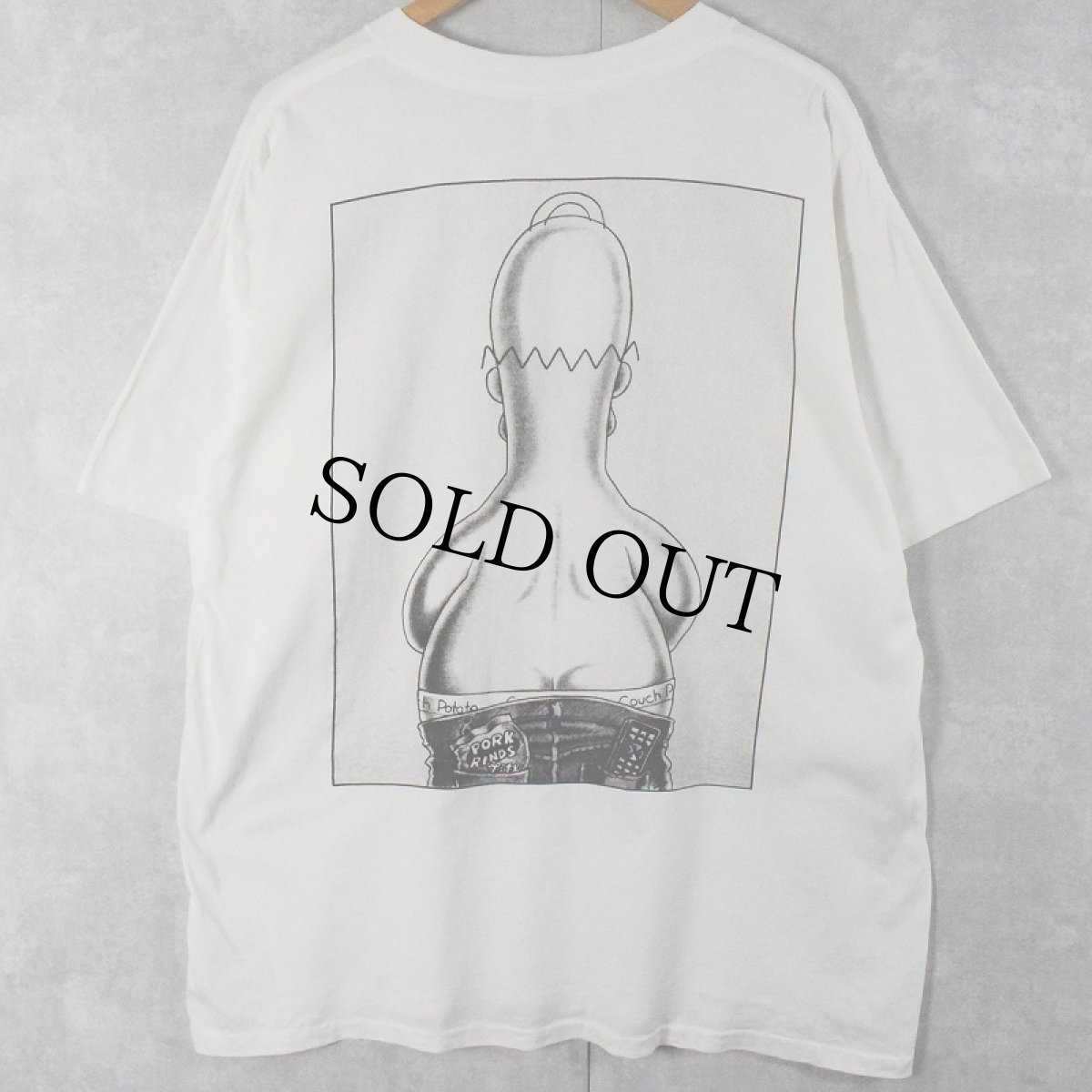 画像2: 90's THE SIMPSONS "Couch Potato" USA製 Calvin KleinパロディTシャツ XL (2)