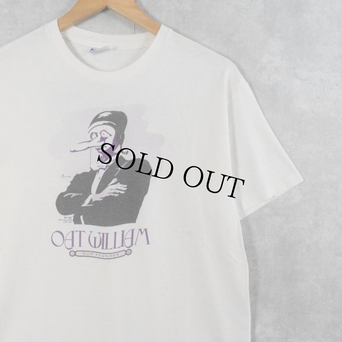 画像1: 90's Oat Willie's USA製 タバコショップ プリントTシャツ L (1)