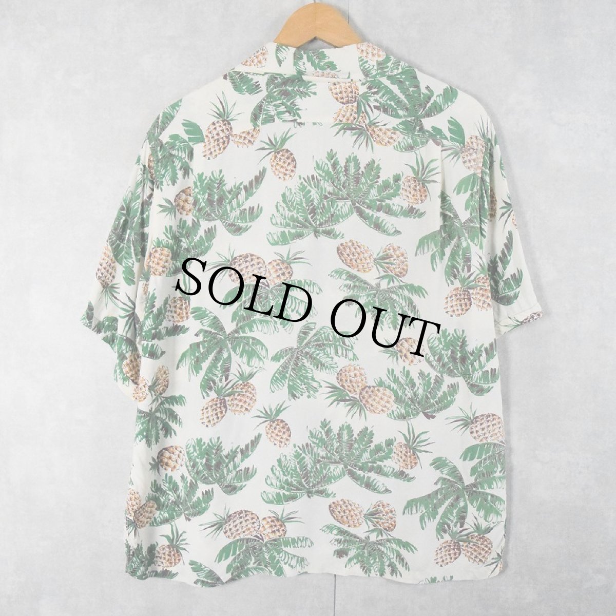 画像2: 50's Random Wear "Pineapple" オールオーバーパターン レーヨンハワイアンシャツ (2)