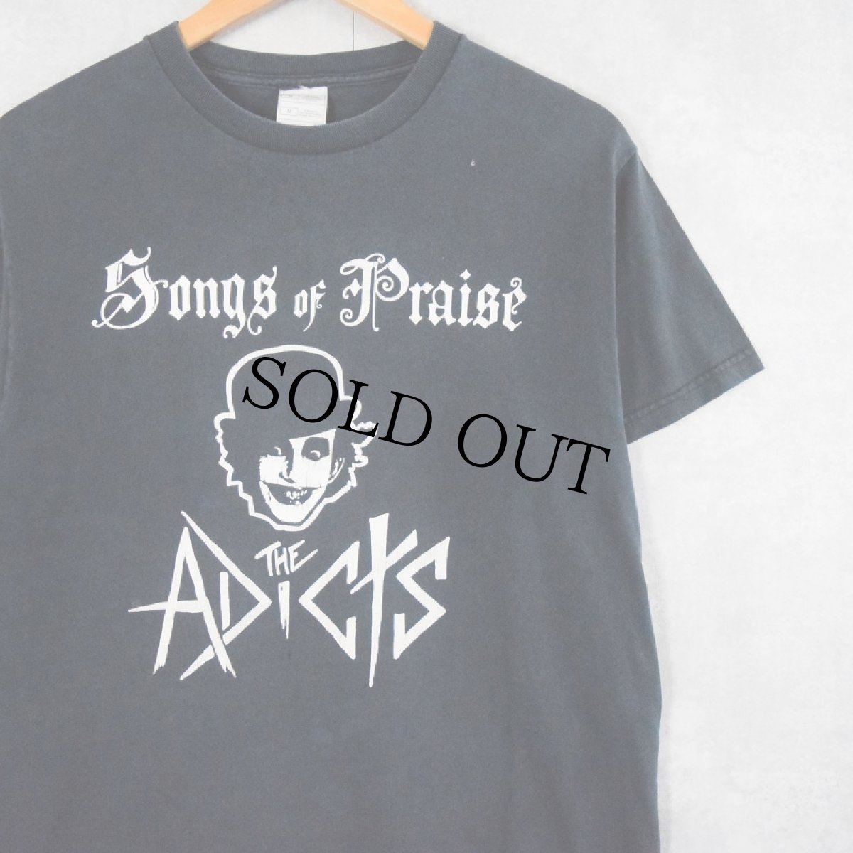 画像1: THE ADICTS "Songs of Praise" パンクロックバンドアルバムTシャツ NAVY M (1)