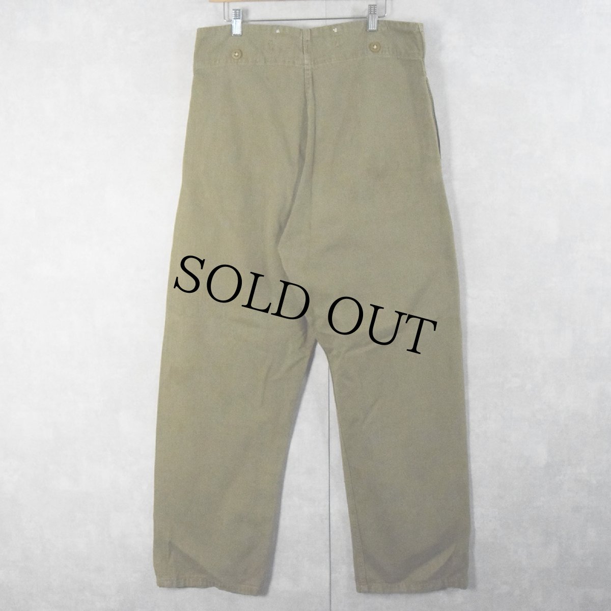 画像2: 50's British Army グリーンデニムパンツ W34 (2)