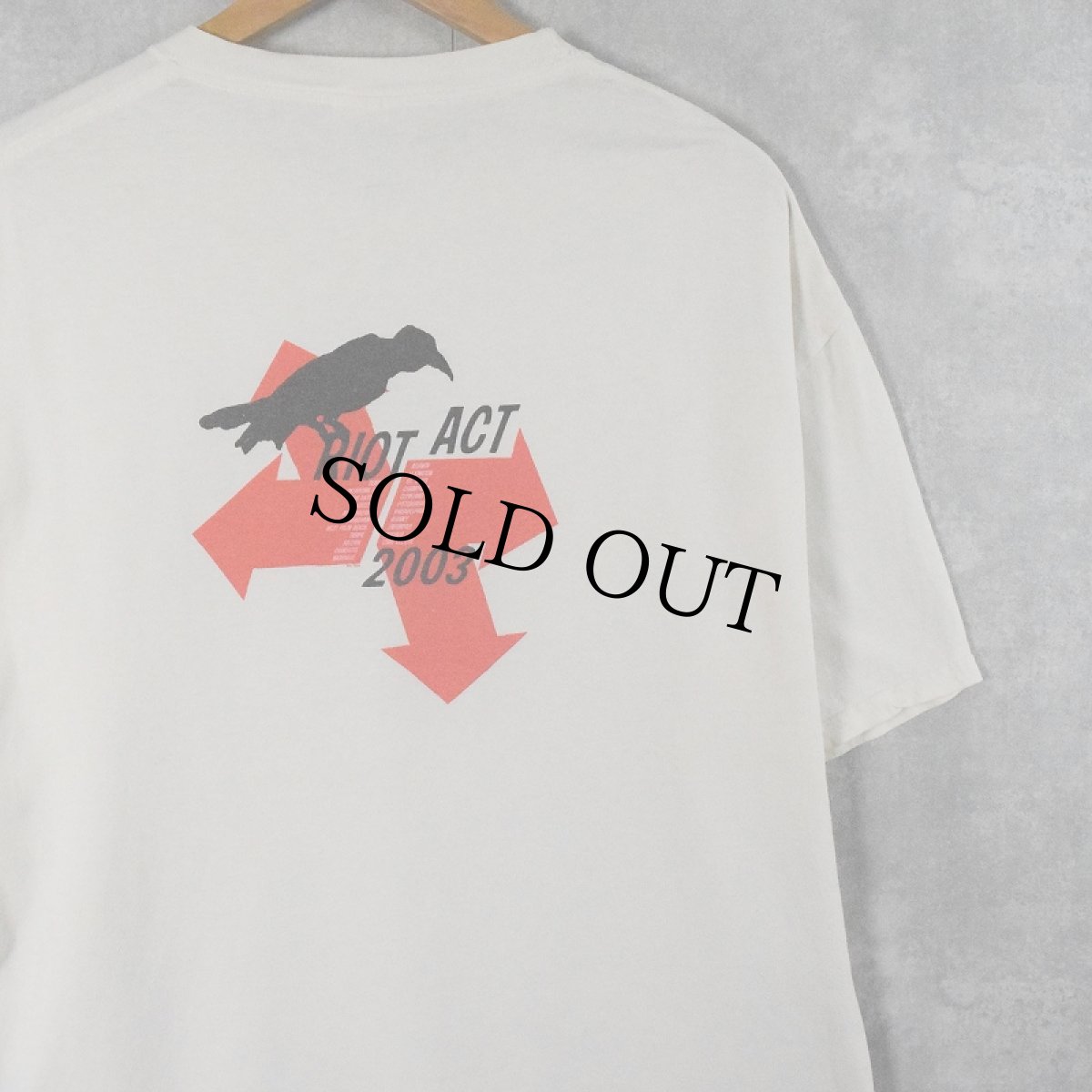 画像2: 2000's PEARL JAM "RIOT ACT 2003" ロックバンドツアーTシャツ L (2)