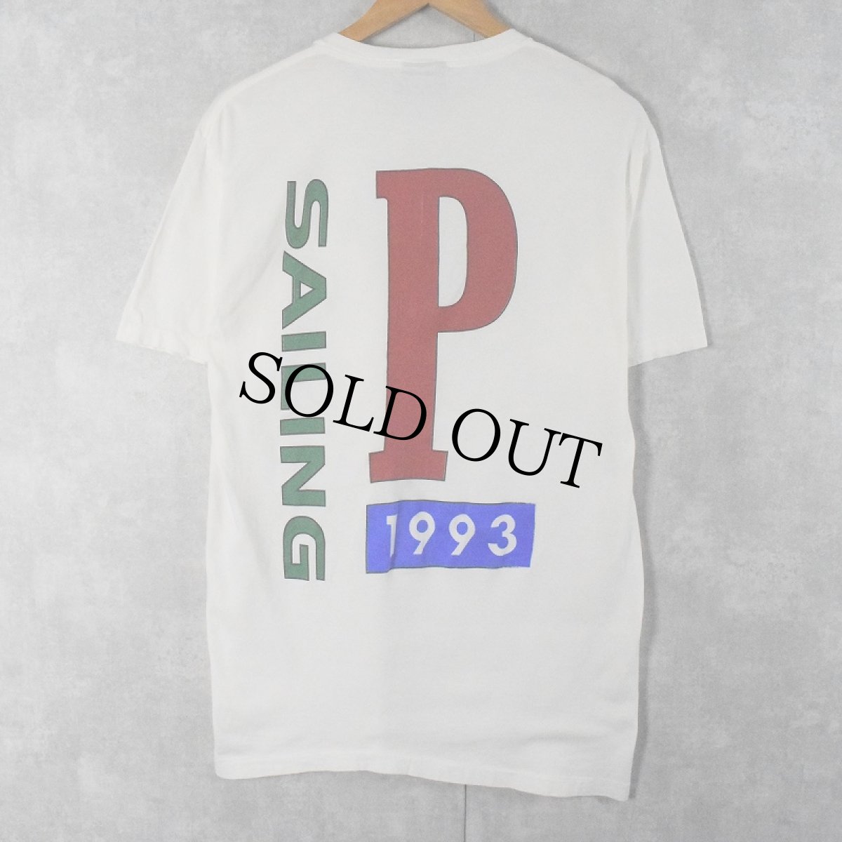 画像1: 90's POLO Ralph Lauren USA製 "SAILING 1993" プリントTシャツ S (1)