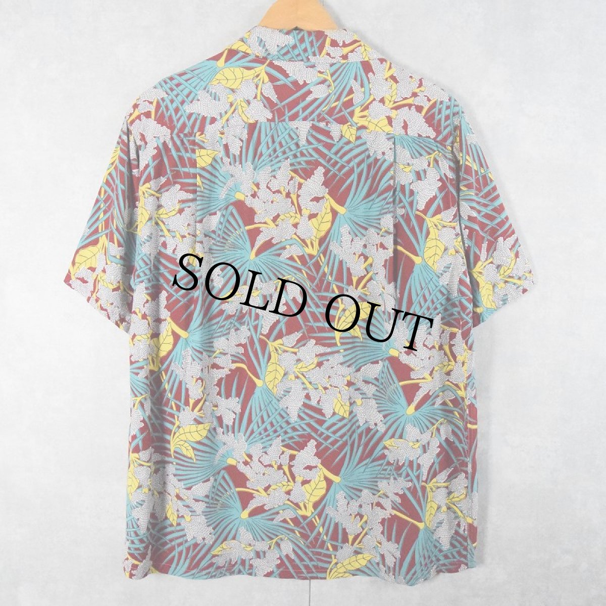 画像2: 40's DUKE KAHANAMOKU オールオーバーパターン ハワイアンシャツ L (2)