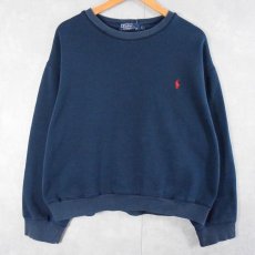 画像1: POLO Ralph Lauren ロゴ刺繍 スウェット NAVY L (1)