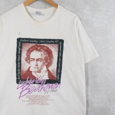 画像1: Ludwig van Beethoven 音楽家プリントTシャツ L (1)
