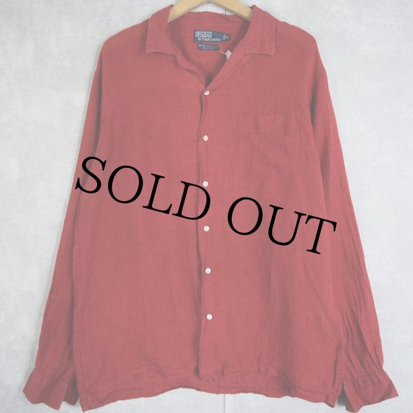 ポロ ラルフローレン 赤 長袖 開襟 |ヴインテージ古着屋Feeet