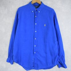 画像1: Ralph Lauren "CLASSIC FIT" リネンボタンダウンシャツ L (1)