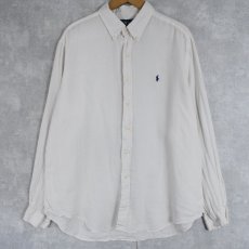 画像1: Ralph Lauren "CLASSIC FIT" リネンボタンダウンシャツ XL (1)