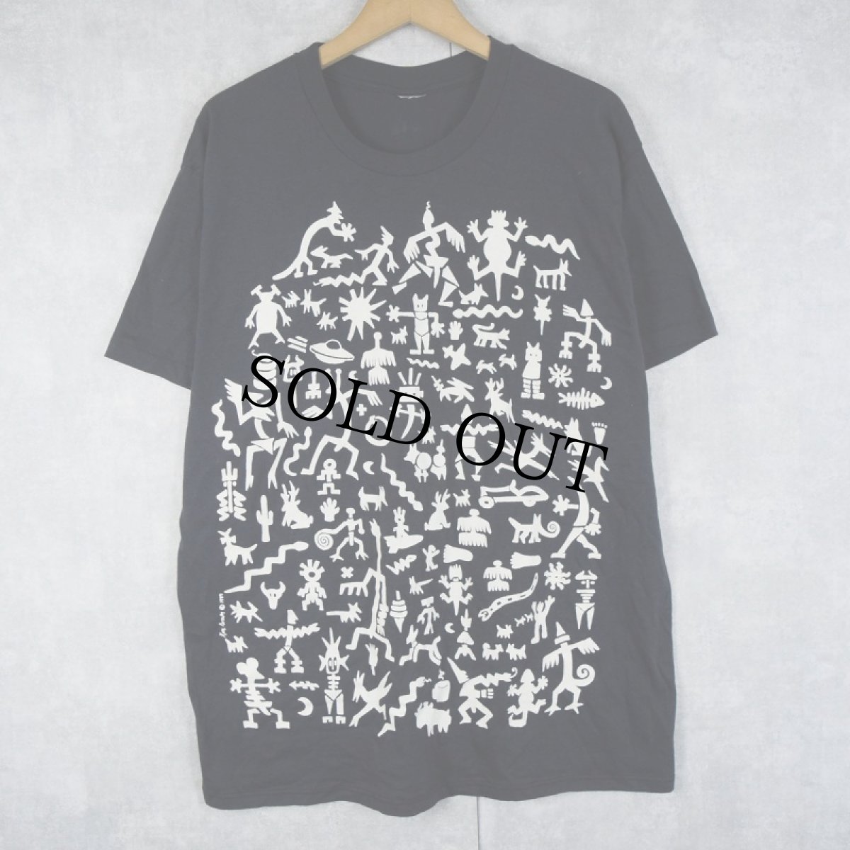 画像1: 80's Ken Brown アートプリントTシャツ NAVY (1)